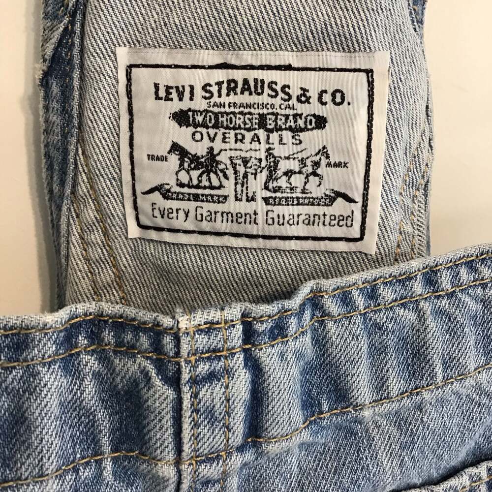 Levi's Womens Vintage Style Denim Shortalls Large Retro 90s Carpenter - Picture 6 of 13
